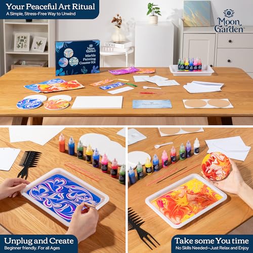 MoonGarden Marble Painting Coaster kit