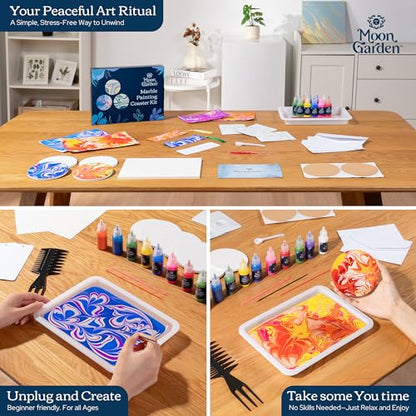 MoonGarden Marble Painting Coaster kit