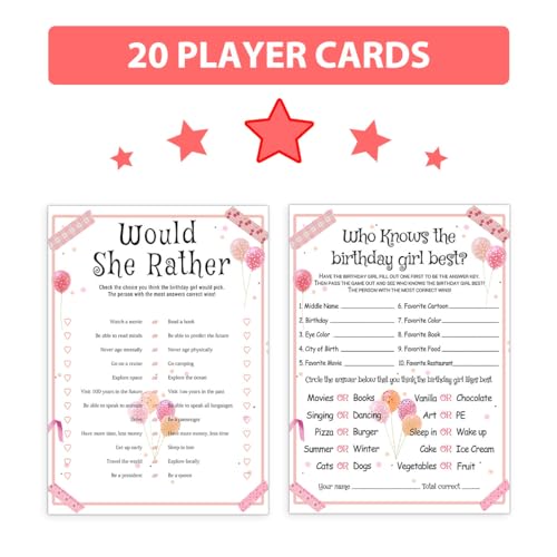 20 Pcs Who Knows the Birthday Girl Best
