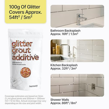 Bronze Brown Holographic Glitter Grout Additive 100g Metallic Flakes (3.5 Ounce)