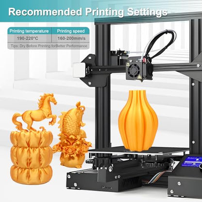 Silk PLA Filament 1.75mm Gold 250g (8.8185 Ounce)