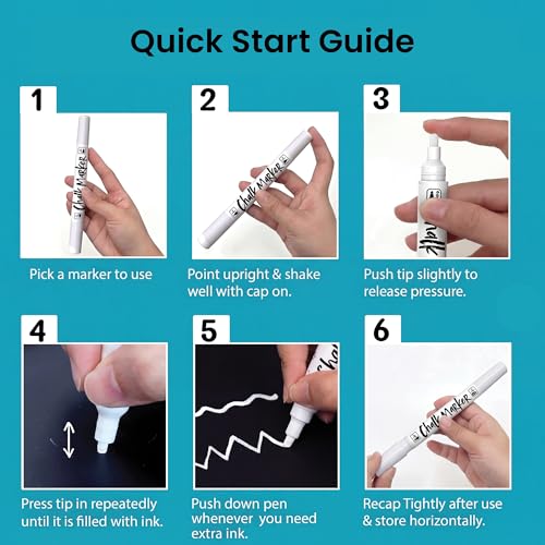 7 Dual Tip Liquid White Chalk Markers