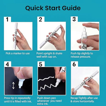 7 Dual Tip Liquid White Chalk Markers