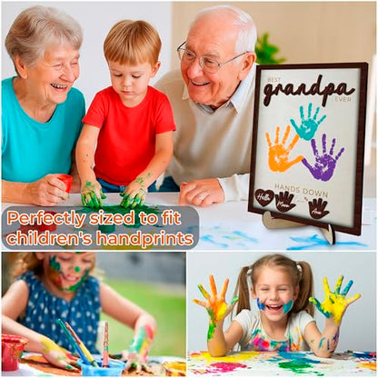 10" Hands Down Best Grandpa Ever DIY Handprint Kids Gifts Frame with Paints