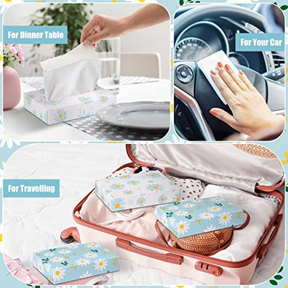 24 Packs 960 Sheets Tissue Cube Car Facial Boxes Disposable Facial Travel Tissues Holder Soft Watercolor Boxes 2 Ply 40 Sheets for Wedding Household Car Kitchen Bathroom (960 Count)