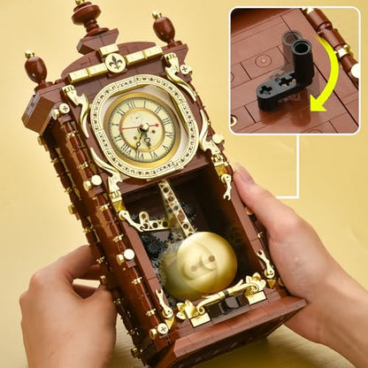 Mechanical Retro Clock Building Set Adults Teen Boy STEM Toys (751 Count)