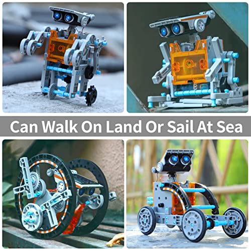 12-in-1 Solar Powered Robot Building Kits Toys for Boys Ages 8-13, STEM Kit Gifts for Kids 8 9 10 11 12 13 Years, DIY Educational Science Building Set Gifts for Teenagers (190+ Pieces)