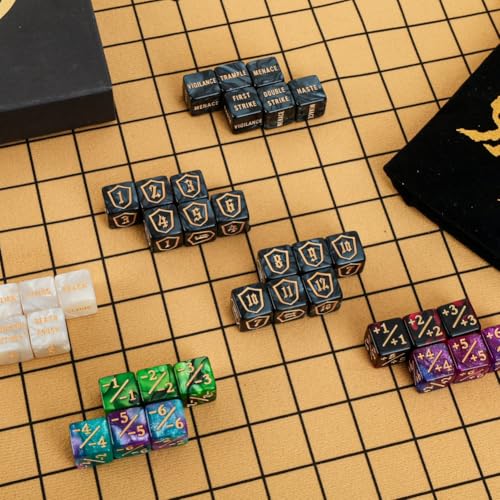Color MTG Counter Dice Set Keyword Shield Life Counters with Dice Storage Bag for MTG TGG Table Games (72 Count)