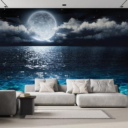 Wall Sticker Wall Mural Sea Under Moonlight