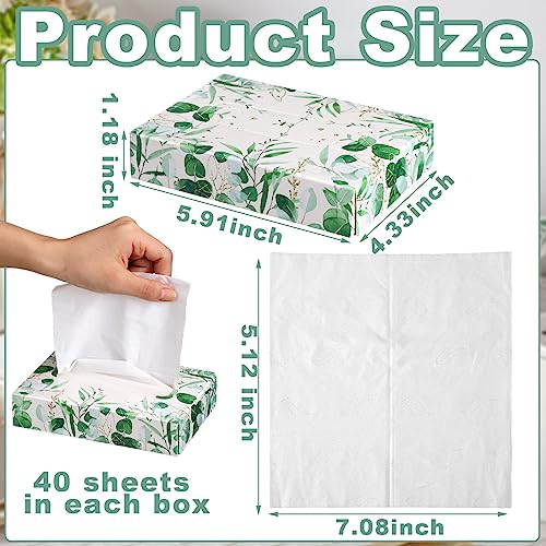 24 Packs 960 Sheets Tissue Cube Car Facial Boxes Disposable Facial Travel Tissues Holder Soft Watercolor Boxes 2 Ply 40 Sheets for Wedding Household Car Kitchen Bathroom