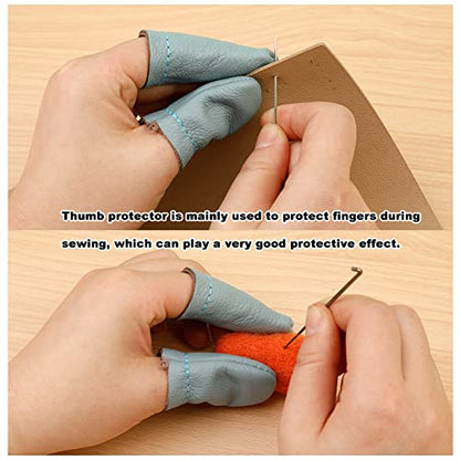 4 Pairs Leather Finger Protector Leather Thimble