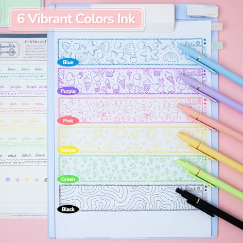 6 Pcs Color Pens for Journaling 0.5mm Fine Point Colored Gel Ink Pen (6 Count)