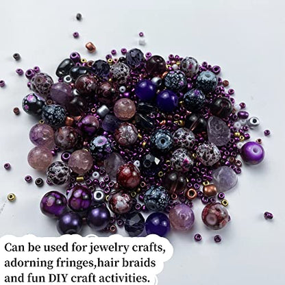 Assorted Glass Resin Beads Multi Size Colors Smooth Cracked Gravel Millet Spacer Beads for Bracelets Necklace Earring DIY Jewelry Making Craft