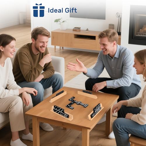 Jumbo Dominos Set for Adults with 4 Wooden Racks