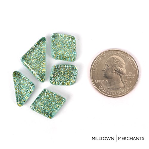 Mermaid Green Glitter Mosaic Tile Pieces