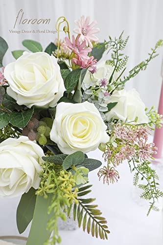 Artificial Flowers 20pcs Real Looking Ivory High (20 Count)