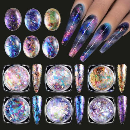 Holographic Opal Nail Art Glitter Flakes