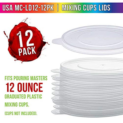 12 Pack Mixing Cup Lids for 12 Oz
