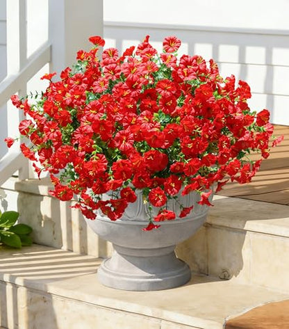 Artificial Flowers Fake Plants for Outdoors Decoration (12 Count)
