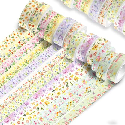 12 Rolls Floral Washi Tape Set (12 Count)