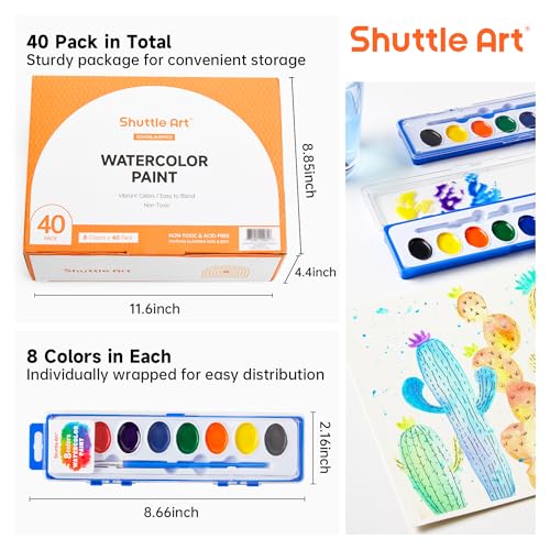 40 Pack Watercolor Paint Set (40 Count)