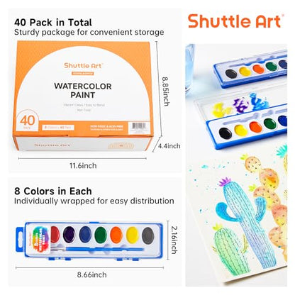 40 Pack Watercolor Paint Set (40 Count)