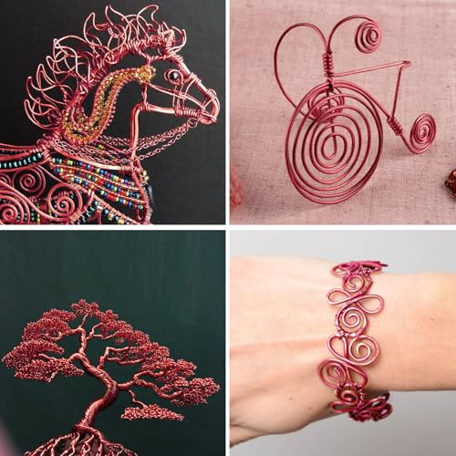 95FT 14 Gauge Bendable Red Aluminum Craft Wire for Jewelry Making Craft (95 Foot)