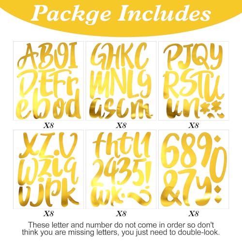 576 Pcs Vinyl Letter Stickers 3 Inch (8 Count)