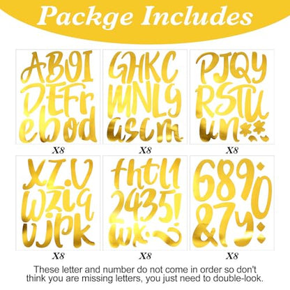 576 Pcs Vinyl Letter Stickers 3 Inch (8 Count)