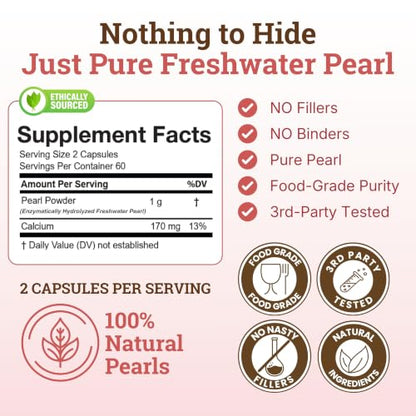 Freshwater Pearl Powder Supplement for Skin (120 Count)