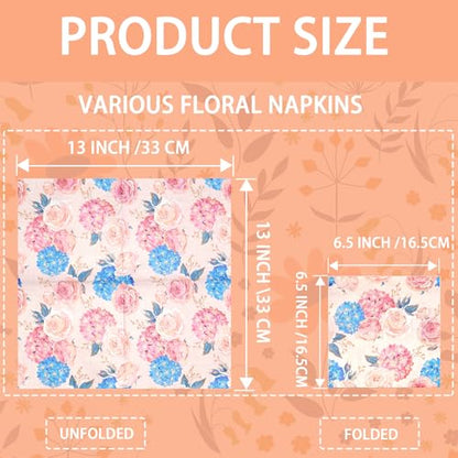 Decoupage Napkins Assorted Floral 27 Pack 27 Styles for DIY Crafting Birthday Party (27 Count)