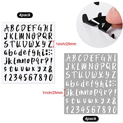 576 Pcs 8 Sheets Letters Stickers Vinyl Alphabet Number Decals Back to School Supplies for Water Bottles Cups Mailbox Scrapbooking Bulletin Board Classroom Decor (576 Count)
