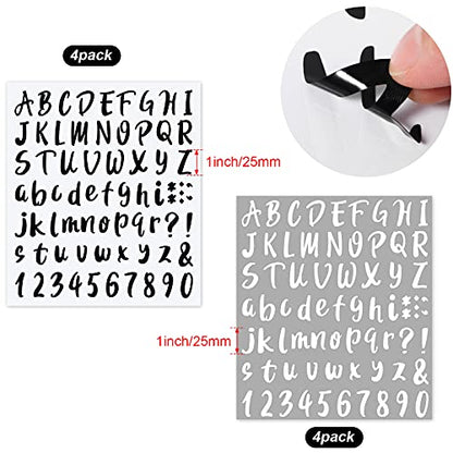 576 Pcs 8 Sheets Letters Stickers Vinyl Alphabet Number Decals Back to School Supplies for Water Bottles Cups Mailbox Scrapbooking Bulletin Board Classroom Decor (576 Count)