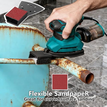 150Pcs Sandpaper for Skil Detail Sander with 2Pcs Foam Sanding Pad