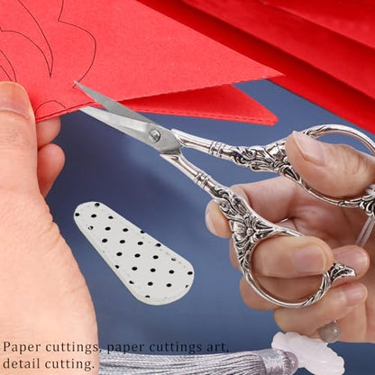 4.5Inch Needlepoint Scissors Sharp Embroidery Scissor with Cover Tassel Stainless Steel Precision Shears Crochet Cross Shears for Beading Sewing Machine DIY Artwork Knitting