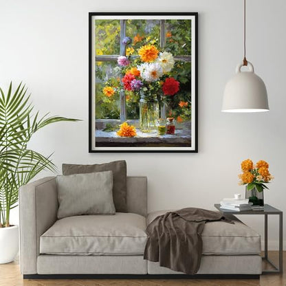 14 ct Counted Cross Stitch Kits for Adults Flowers Cross Stitch Patterns Stamped Printed Cross Stitch Kits