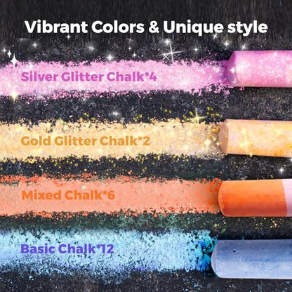 Washable Sidewalk Chalk for Kids (26 Count)