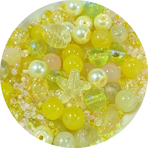 Assorted Glass Resin Beads Multi Size Colors Smooth Cracked Gravel Millet Spacer Beads for Bracelets Necklace Earring DIY Jewelry Making Craft