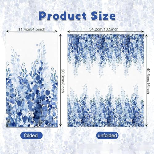 60 Pack 3 Styles Blue Floral Napkins for Decoupage Toile Napkins Flower Cocktail Decorative Paper for Birthday Party Beautiful Gorgeous