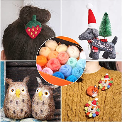54 Colors Needle Felting Wool
