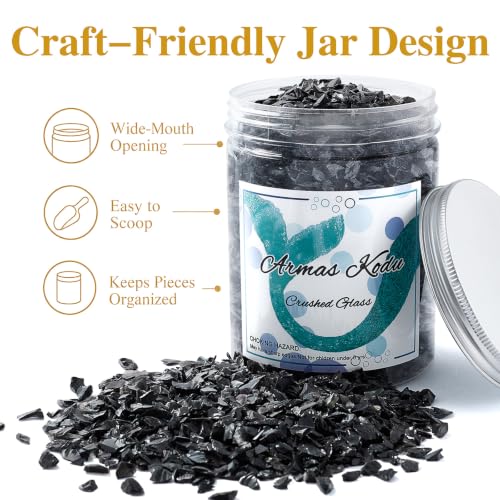 Black Crushed Glass for Resin Art & Crafts