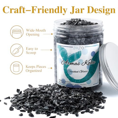 Black Crushed Glass for Resin Art & Crafts