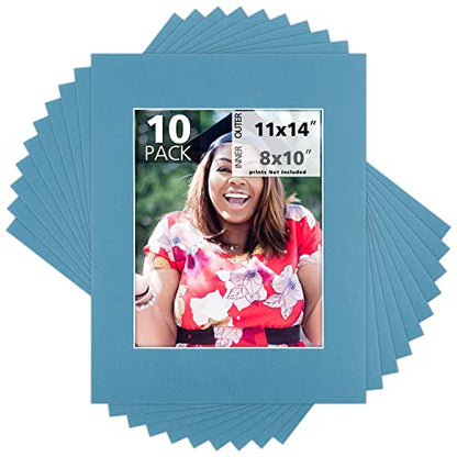 Mat Board Center 10 Pack 11x14 Photo Mats for 8x10 Picture (10 Count)