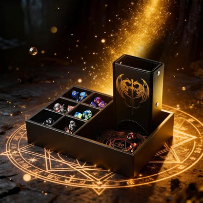 DND Dice Tray and Dice Tower with Storage