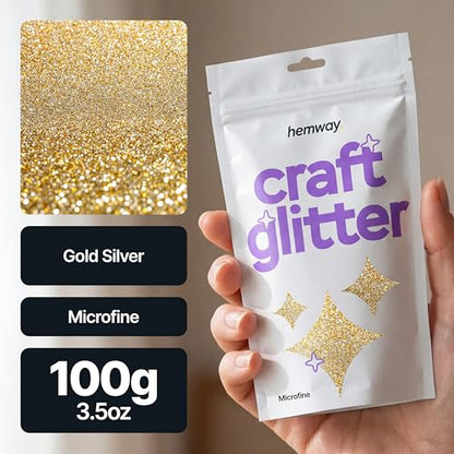 Craft Glitter Gold Silver 100g Microfine Glitter (3.5 Ounce)