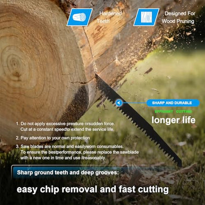 5Pack 15inch 5TPI Woodcutting Reciprocating Saw Blades Set (5 Count)