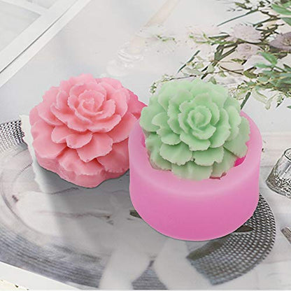 3D Carnation Candle Mold Flower Silicone Mold for Soap