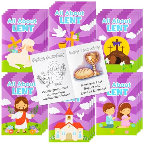 Easter Lent Catholic Crafts Coloring Book (24 Count)