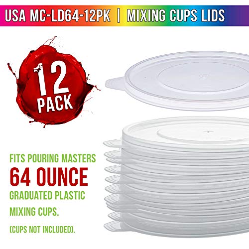 12 Pack Mixing Cup Lids for 64 Oz