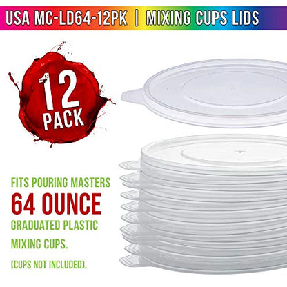 12 Pack Mixing Cup Lids for 64 Oz